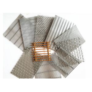 Copper Architectural Wire Mesh , Cable Rod Weave Architectural Metal Screen