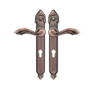 China Antique Decorative Door Window Handles With Keyhole Plate on sale