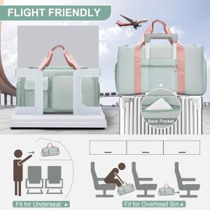 Medium Lightweight Waterproof Fodable Duffel Travel Bag With Shoe Compartment /