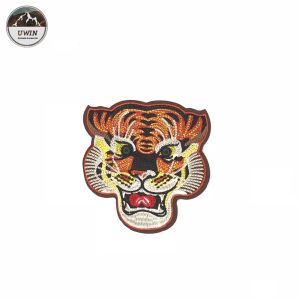 Needlework Crafted Tiger Embroidery Patch , School Logo Large Embroidered Tiger
