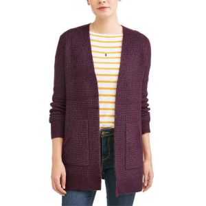 Cheap Purple Womens Long Cardigan With Pockets 69% Acrylic 29% Polyester for sale