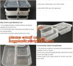 Airtight leakproof microwave custom rectangle plastic meal compartment bento