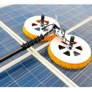 Widened Dual Head Solar Panel Cleaning Disc Brush Robot Cleaner
