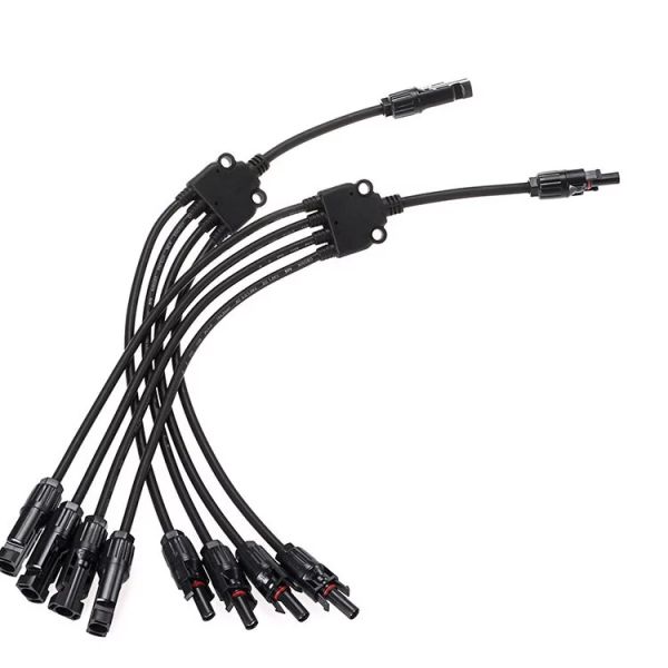 Y Branch Waterproof Solar Cable Connectors 4 In 1 Aging Resistance