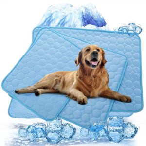 Summer Mat Cooling Ice Silk Pad Washable Pet Cooling Pad Folding Dog Cat Mat