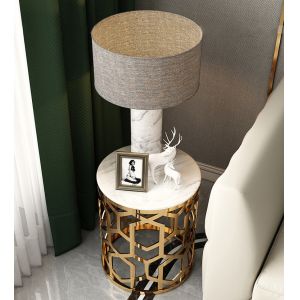 OEM ODM Combination Round Coffee Table With Marble Top