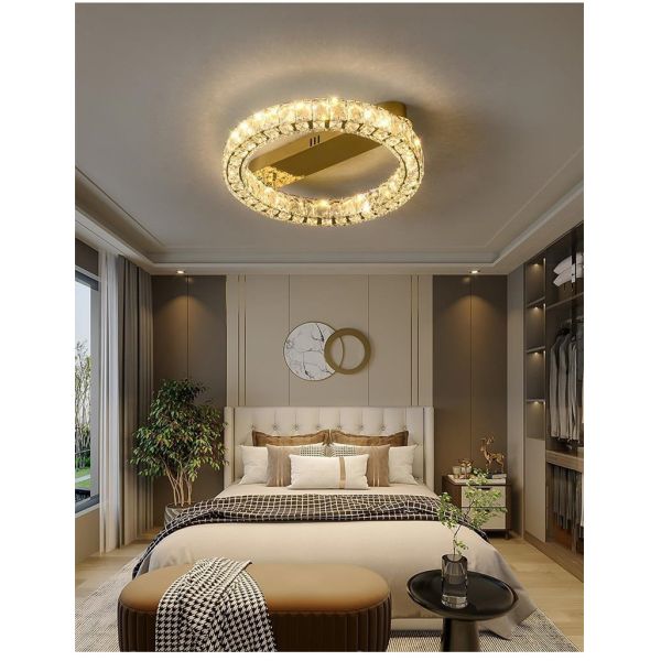 Luxury Ring Ceiling Lamp Modern Bedroom Living Room Crystal Ceiling Lamp(WH-CA-100)