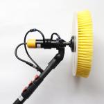 Solar Panel Cleaning with Automatic Rotating Brush Machine and Telescopic Pole