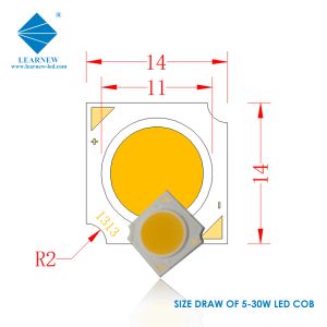3W 5W 10W 15W COB LED Chips 1414 120-140lm/W For Torch Light / Downlight