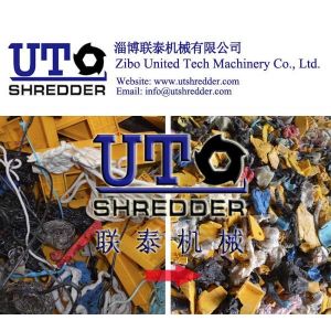 China high capacity plastic block shredder, big plastic block recycling, waste plastic crusher, single shaft shredder on sale