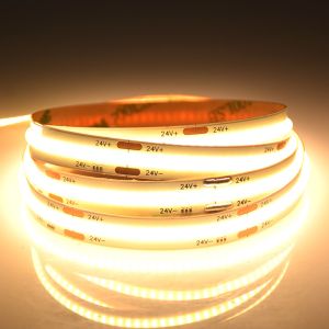 COB LED Linear Strip Lighting DC12V 24V 5MM/8MM/10MM White PCB Single Color