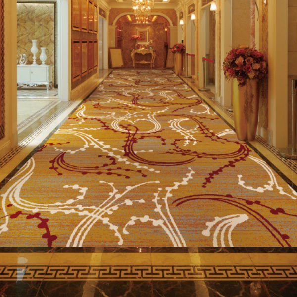 Quality Lobby Wall To Wall Woven Axminster Carpet PP Backing With Wool wholesale