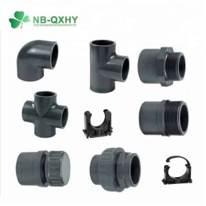 China Light Gray Plastic Equal Tee Pipe Fitting Pn10 PVC DIN Standard for High Temperature on sale