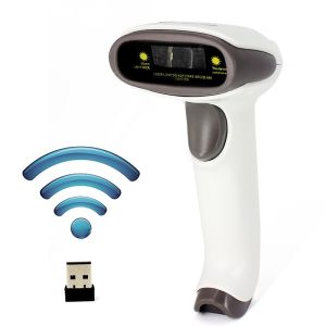 Wired 1D Hands Free Barcode Scanner 2.4Ghz Receiver With Long Range Transmission