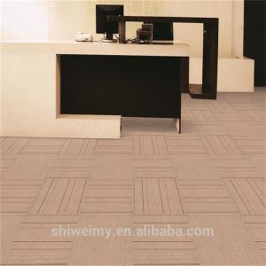 Solid color and stripe pattern loop pile PP office carpet tile