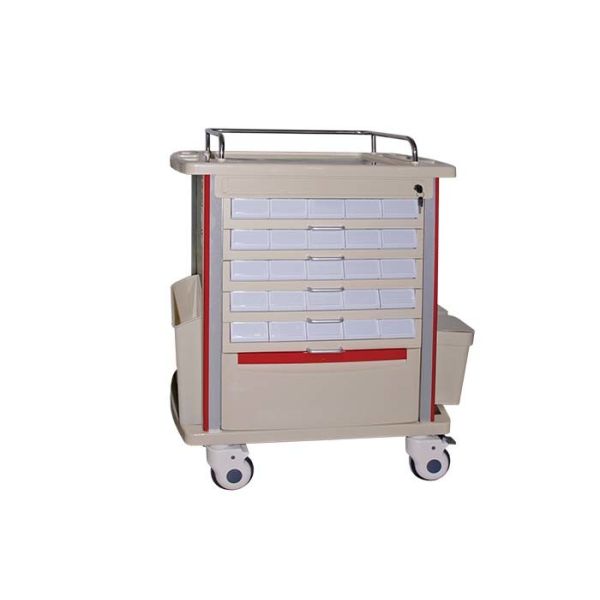Quality Double Sided Trays Medical TrolleysEquipment Cart With Aluminum Columns wholesale