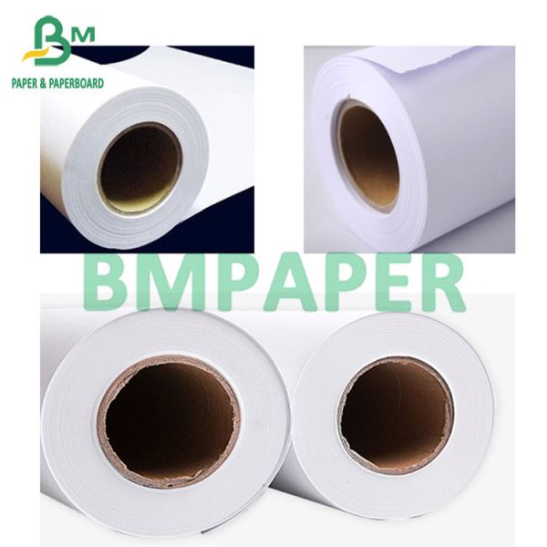 Quality White CAD Plotter Paper Roll 2" Core 24 Inch Wide X 500ft Long 2 Rolls Per Boxes wholesale