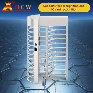 HCW Sus304 Full Height Pedestrian Revolving Gate Turnstile Face Recognition