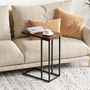 Classic Side Table, Mobile Snack Table for Coffee Laptop Tablet, Slides Next to