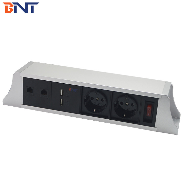 Modular Design Table Mounted Power Outlet With Telephone Interface