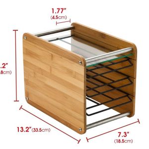 Installation Type Standing Type Bamboo Coffee Pod Drawer Holder for K cup 2-Tier