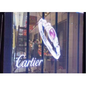Embedded Building Advertising Transparent Glass LED Screen HD 10.4mm