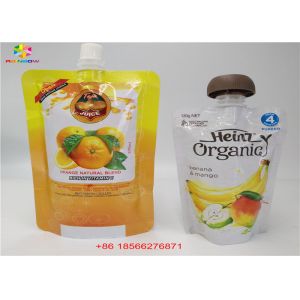 China Reusable Liquid Spout Bags , Stand Up Pouches With Cap Doypack Foil Juice Spout on sale