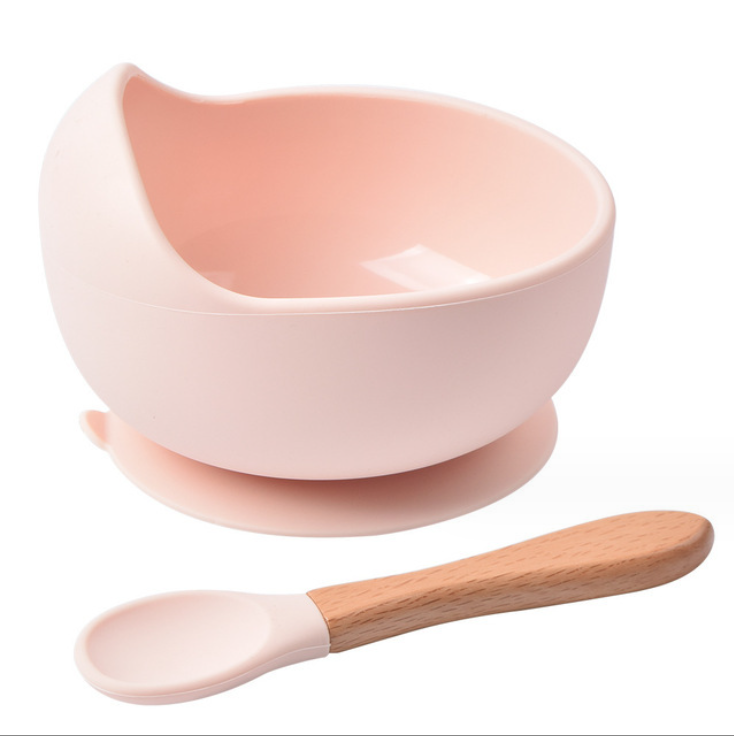 2-Pack Silicone Baby Feeding Set Suction Bowl and Spoon Dinnerware Supplies for Kids
