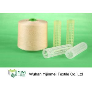 Full Bright Dyed Polyester Yarn , Bright Core Spun Yarn With Plastic Tube