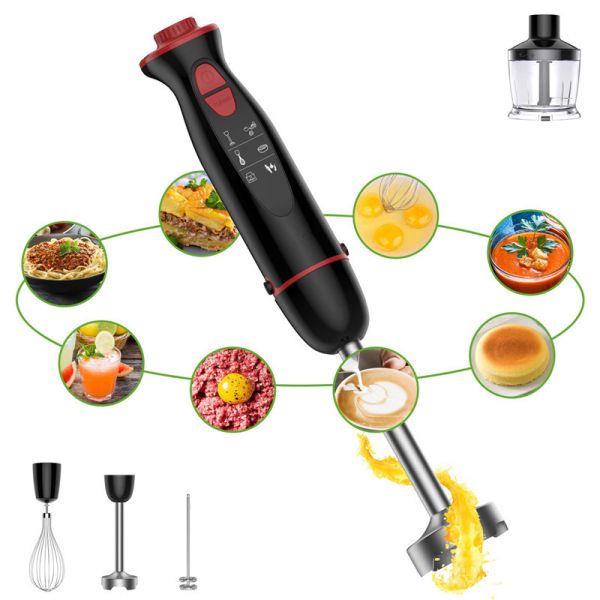 Durable stainless steel blades manual hand blender includes beaker, chopper,