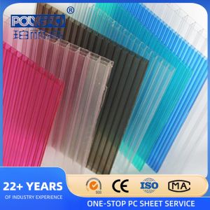 UV Coated 30-70 Micron Polycarbonate Hollow Sheet with 1mm-18mm Thickness and