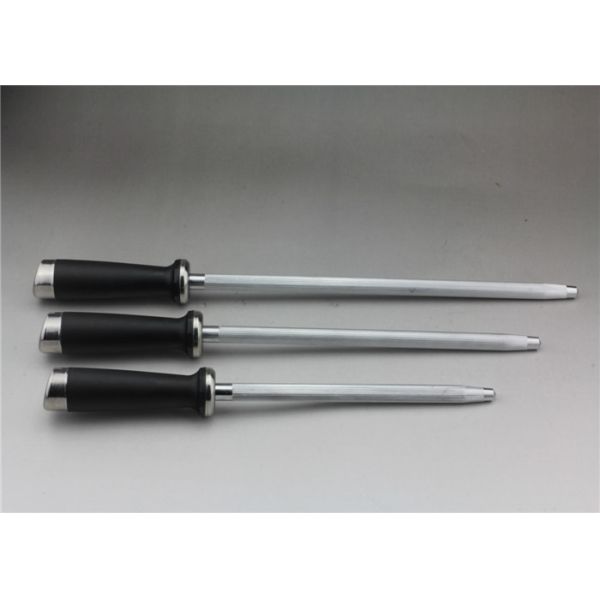 Solid Steel Sharpening Rod , Ceramic Rod Sharpener For Knife Sharpening