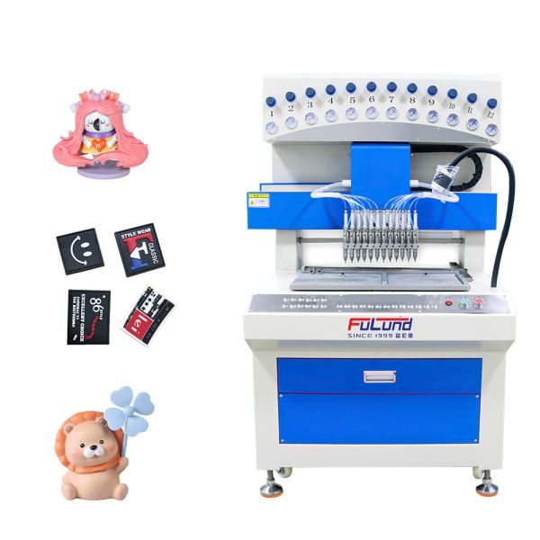 Quality Fulund factory sell 12 Color Liquid PVC Automatic Dripping silicone rubber patch machine wholesale