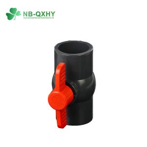 Red Handle Blue PVC Plastic Compact Ball Valve for Water Media Socket and