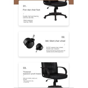 Adjustable Task Chair with Backrest High Back No Handrail Sturdy Ergonomic