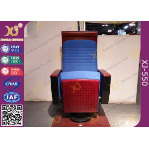 Wooden Carved Craft Auditorium Style Seating Theater Chairs With Cushion