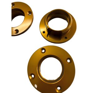 Customized Size Aluminum CNC Turning Parts with Gold Oxidation Surface Treatment