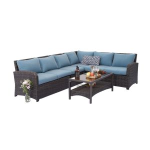 Patio Furniture Set Outdoor Sectional Sofa Conversation Set All Weather Wicker