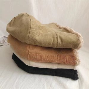 Custom Fall Winter New Fisherman's Corduroy Bucket Hat Custom Thickened Lamb