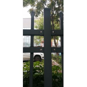 1.8m Height Tubular Steel Fence Powder Coated 25*25mm Rails