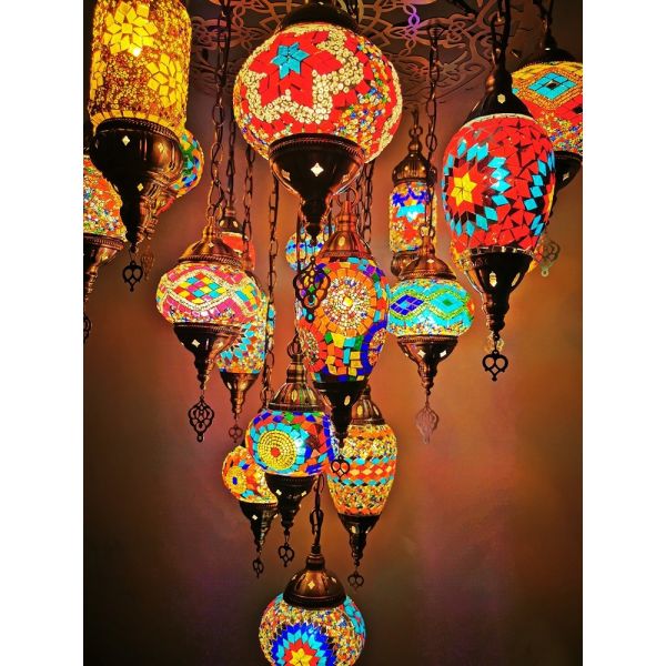 Moroccan Turkish Style Retro Vintage Pendant Light E27 Base Mediterranean Large Chandelier(WH-DC-35)