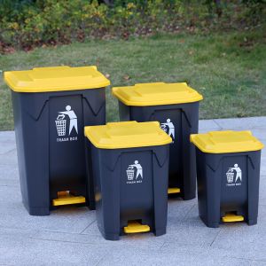 30L/50L/80L/100L Plastic Waste Bin Garbage Can Recycle Office Dustbin With Pedal