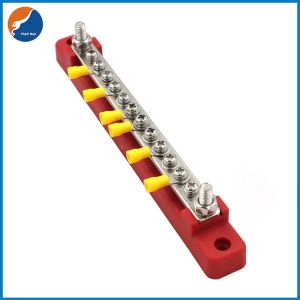 12 Way Common Busbar , 150A RV Marine Solar Copper Terminal Bus Bar With Cover