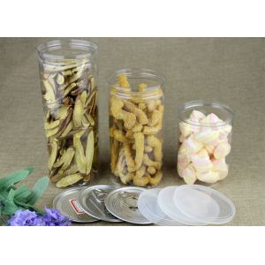 CMYK Printing Round Transparent PET Jar For Candy / Chocolate Packaging