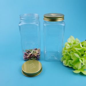 320ml Square Plastic Jars With Lids Candy Cookie Nuts Packaging