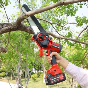8 Inch Garden Tool Cordless ChainSaw Wood Cutting Machine Lithium Battery Power