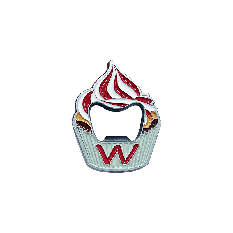 50×40×4mm Cupcake Shape Soft Enamel Bottle Opener
