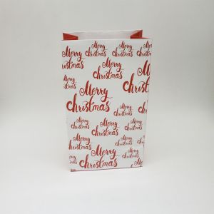 Christmas Recyclable Paper Gift Bag with Drawstring 10x12in