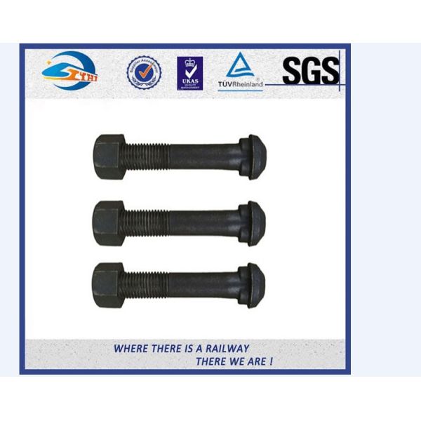 Quality Q235 35# Long Rod Galvanizing Hook Railway Bolt With Black Anodize wholesale