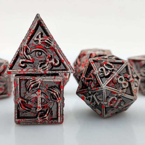 Quality Luxurious Metal Polyhedral Dice 8 Active Colors TRPG Dungeons And Dragons Dnd Metal Dice Set wholesale